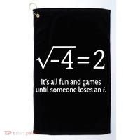 Someone Loses An I: Funny Math Short Sleeve Golf Towel thumb 0