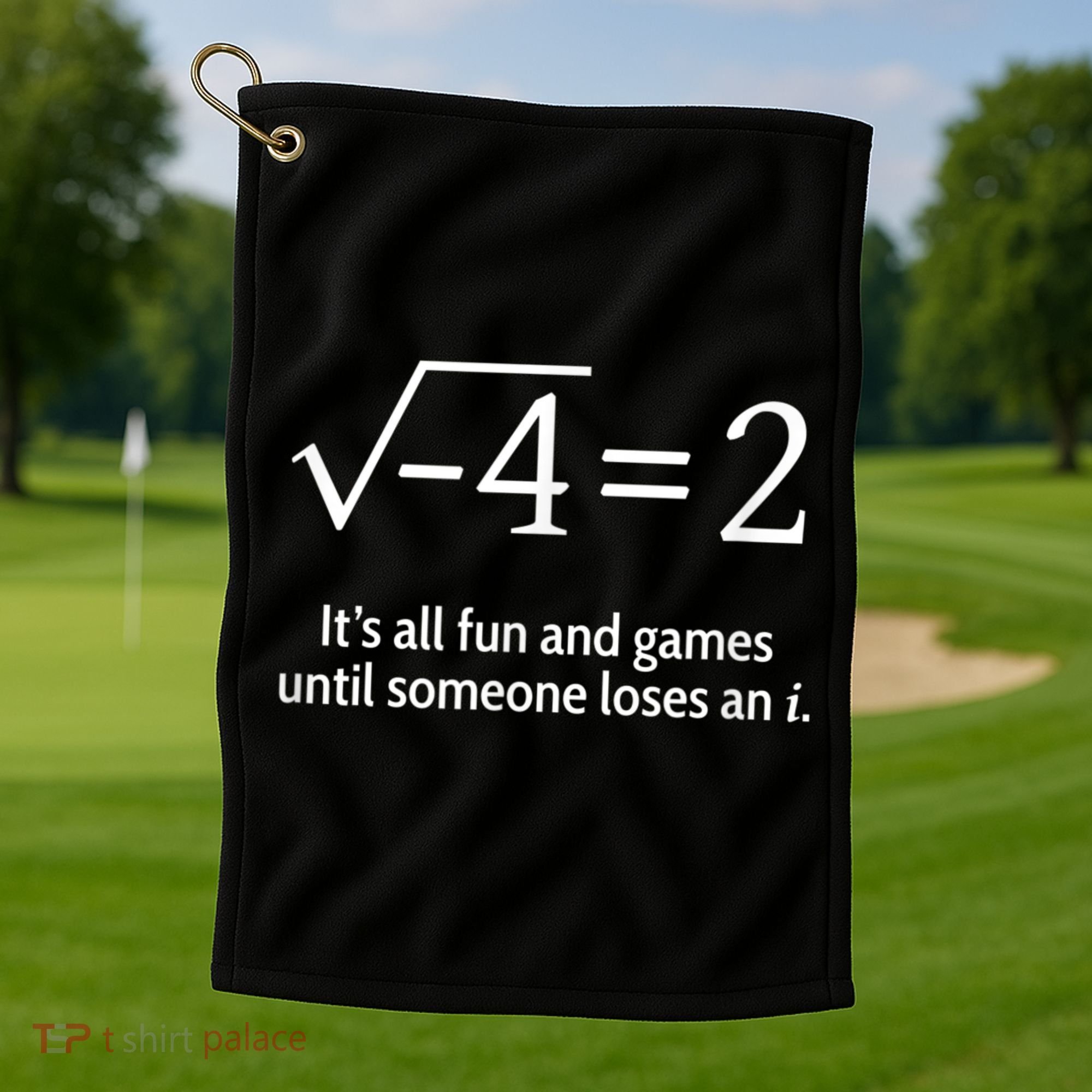 Someone Loses An I: Funny Math Short Sleeve Golf Towel