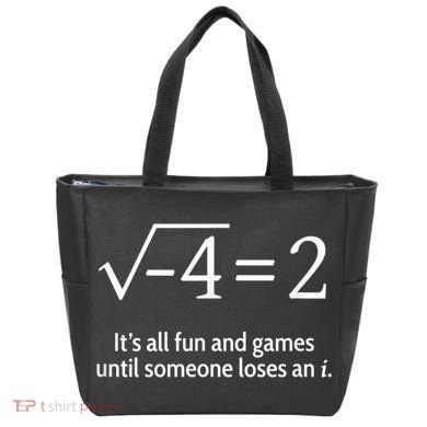 Someone Loses An I: Funny Math Short Sleeve Tote Bag