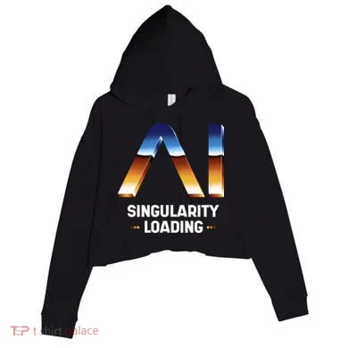 Singularity Loading AI Artificial Intelligence Crop Fleece Hoodie
