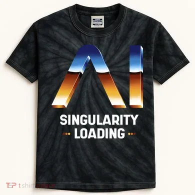 Singularity Loading AI Artificial Intelligence Kids Tie-Dye T-Shirt