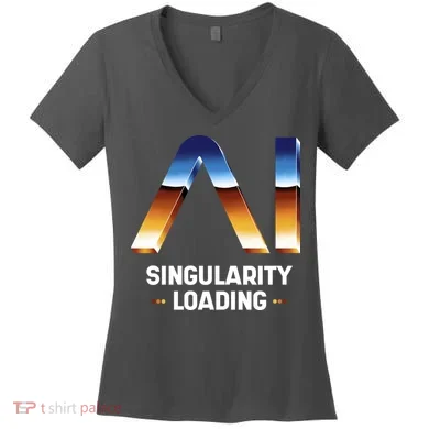 Singularity Loading AI Artificial Intelligence Women's V-Neck T-Shirt