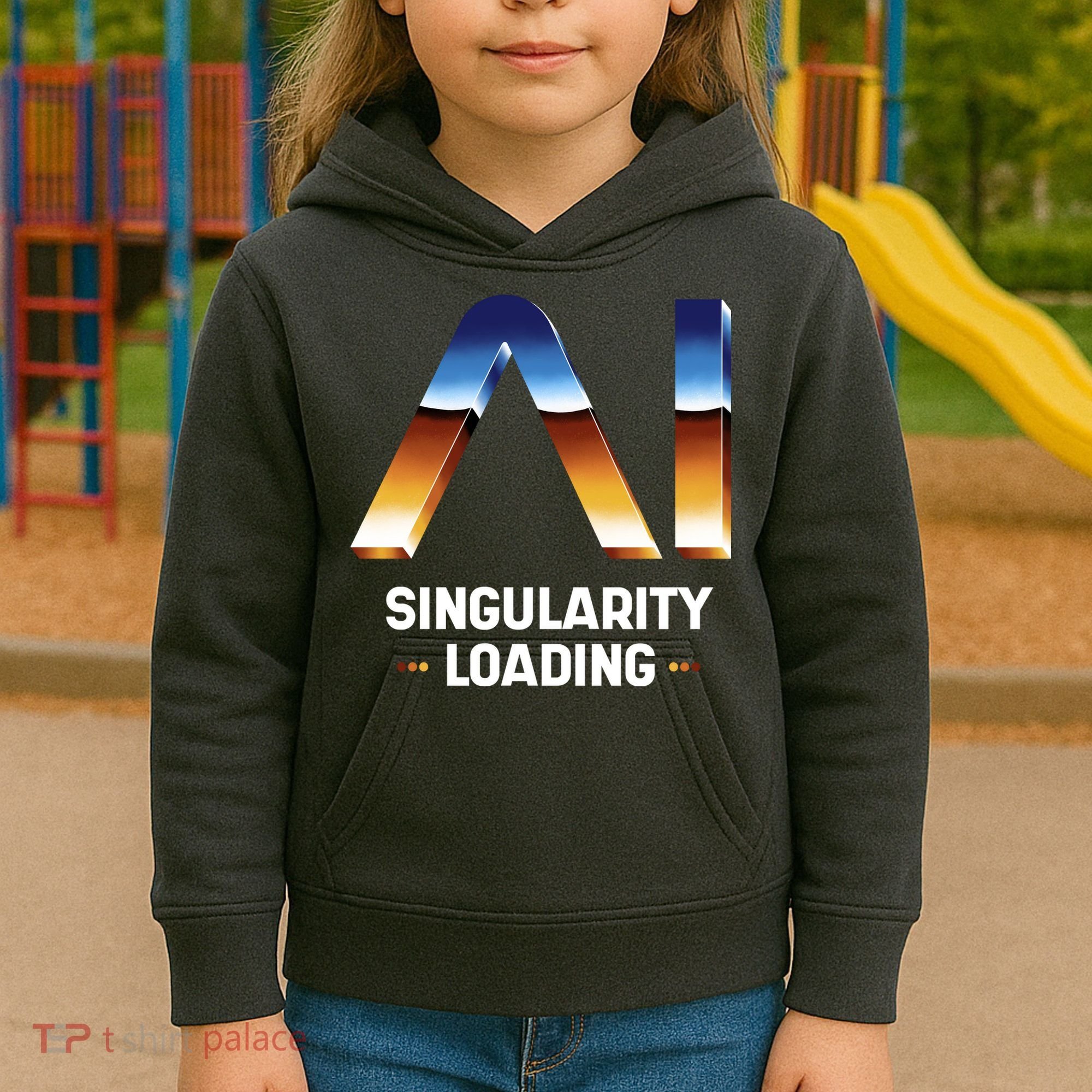 Singularity Loading AI Artificial Intelligence Kids Hoodie