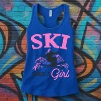 Ski Like A Skiers Winter Sports Mountains Ski Lover Gift Women's Tank Top thumb 3