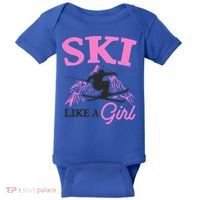 Ski Like A Skiers Winter Sports Mountains Ski Lover Gift Baby Bodysuit thumb 0