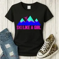 Ski Like A Girl Women's T-Shirt thumb 3