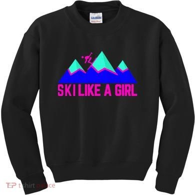 Ski Like A Girl Kids Sweatshirt