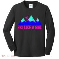 Ski Like A Girl Kids Long Sleeve Shirt thumb 0