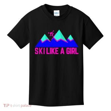 Ski Like A Girl Kids T-Shirt