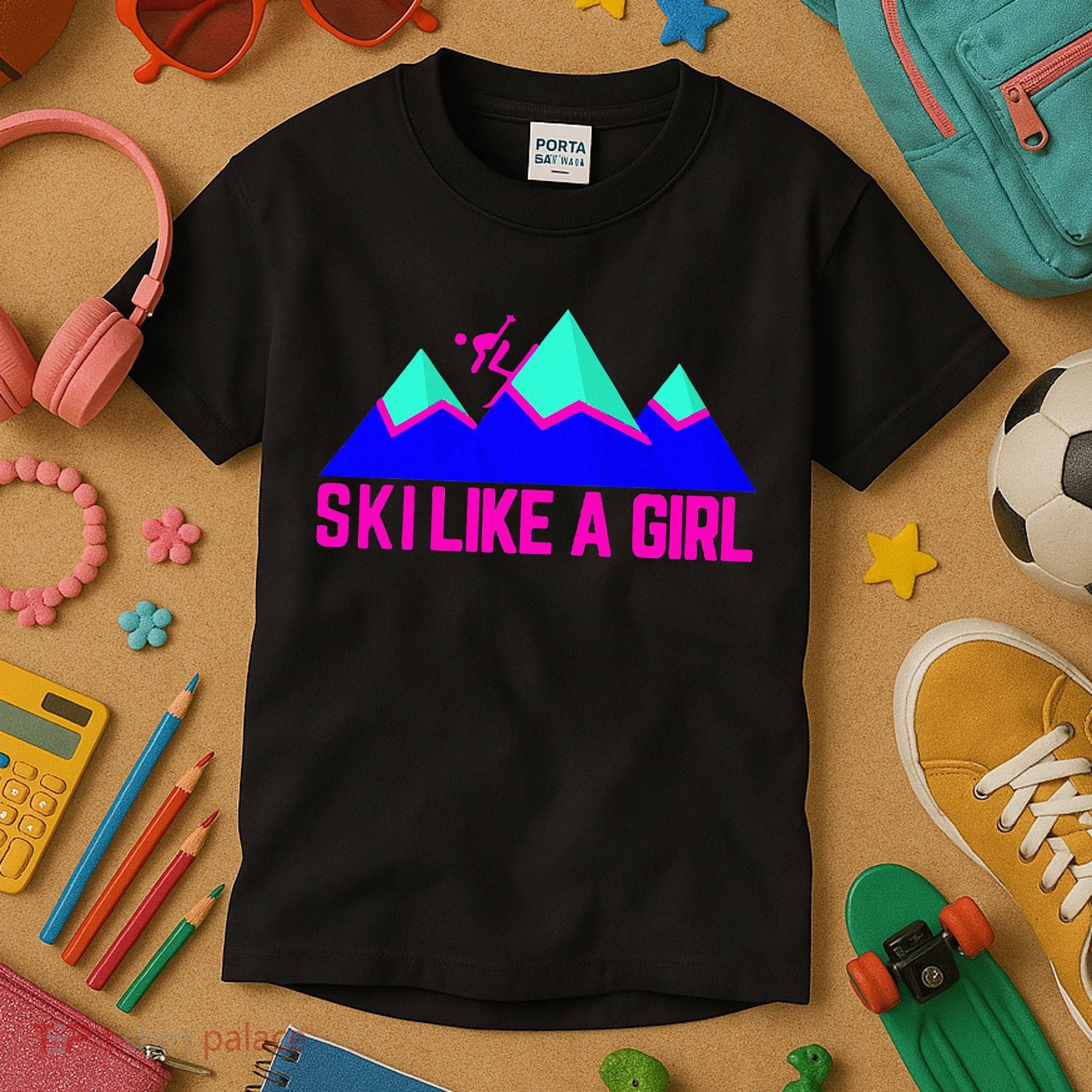 Ski Like A Girl Kids T-Shirt