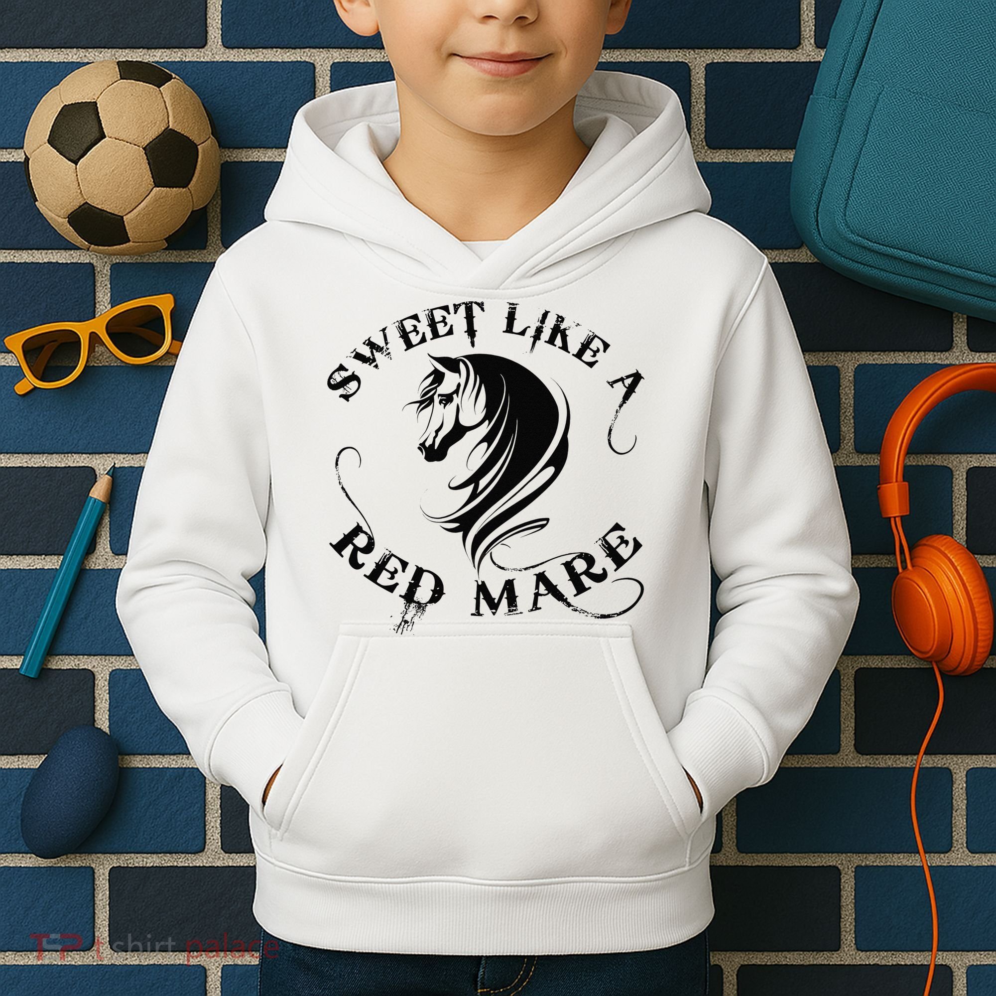 Sweet Like a Red Mare Funny Horse Lover Kids Hoodie