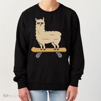 Skateboarding Llama Alpaca Skateboard Llama Gift Women's Sweatshirt thumb 0