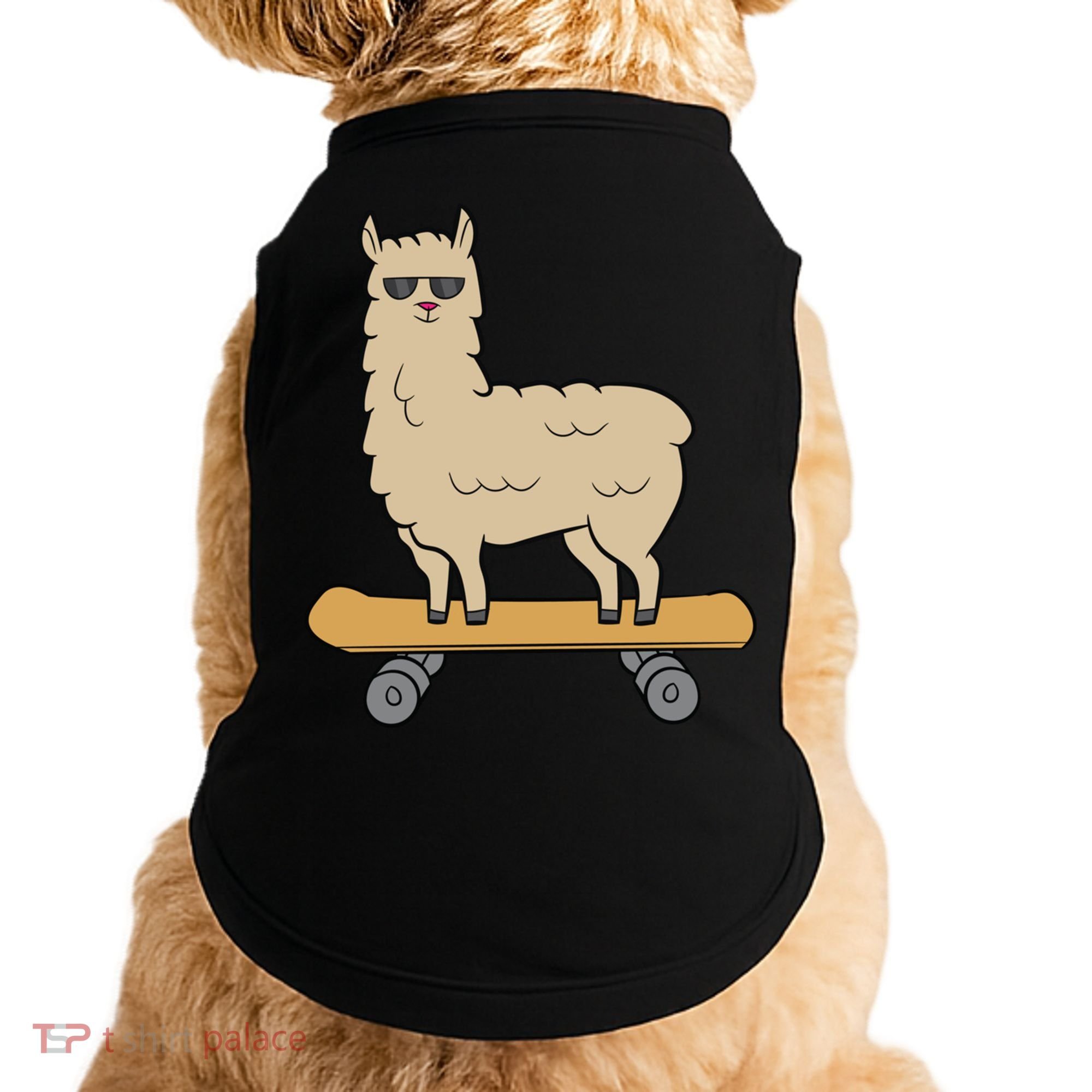 Skateboarding Llama Alpaca Skateboard Llama Gift Doggie Tank