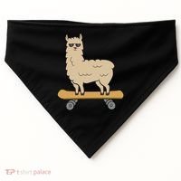 Skateboarding Llama Alpaca Skateboard Llama Gift USA-Made Doggie Bandana thumb 0
