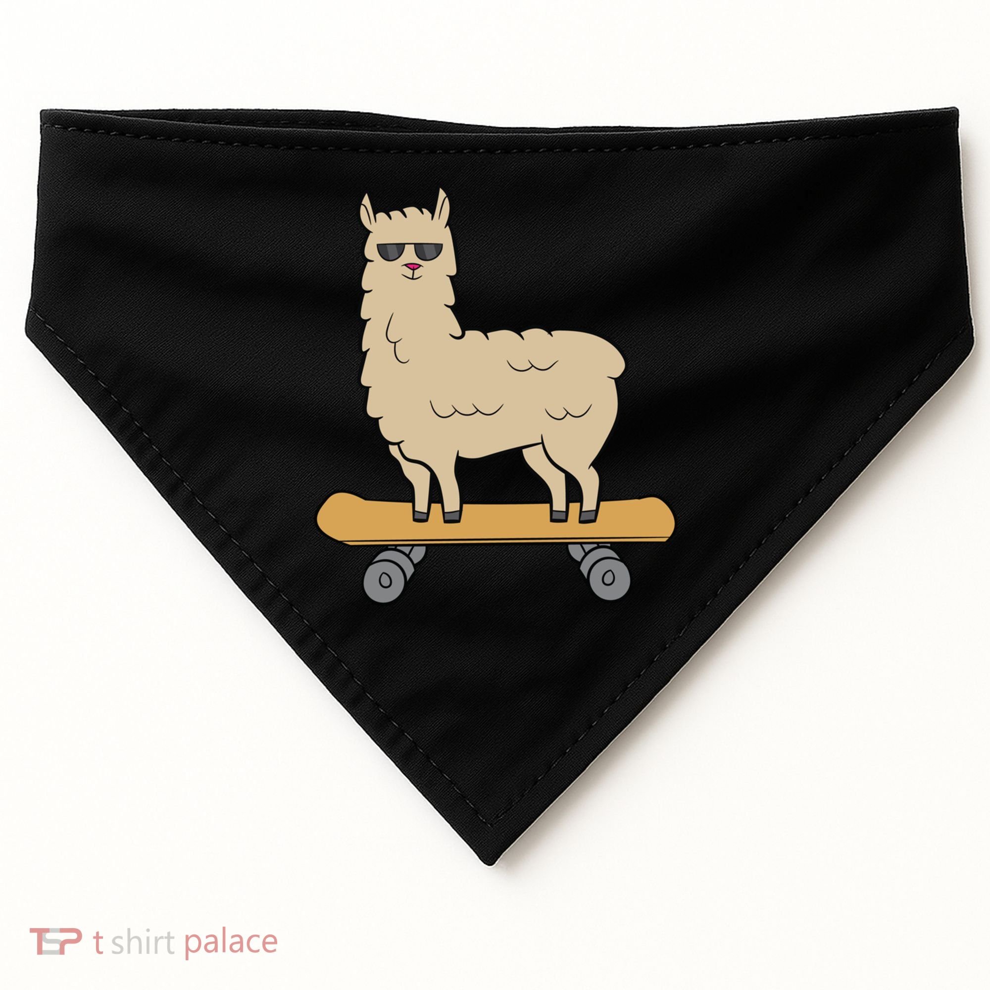 Skateboarding Llama Alpaca Skateboard Llama Gift USA-Made Doggie Bandana