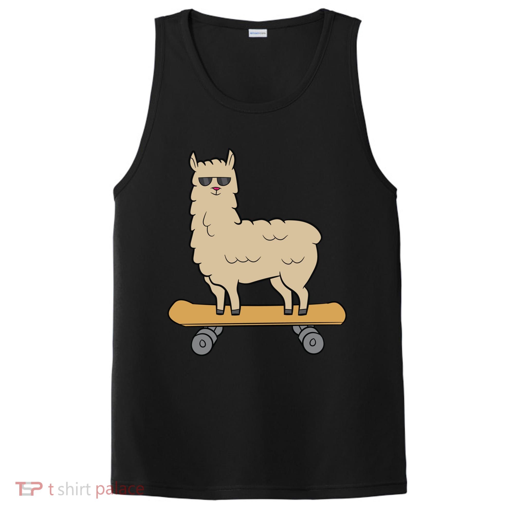 Skateboarding Llama Alpaca Skateboard Llama Gift PosiCharge Competitor Tank