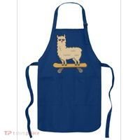 Skateboarding Llama Alpaca Skateboard Llama Gift Apron thumb 0