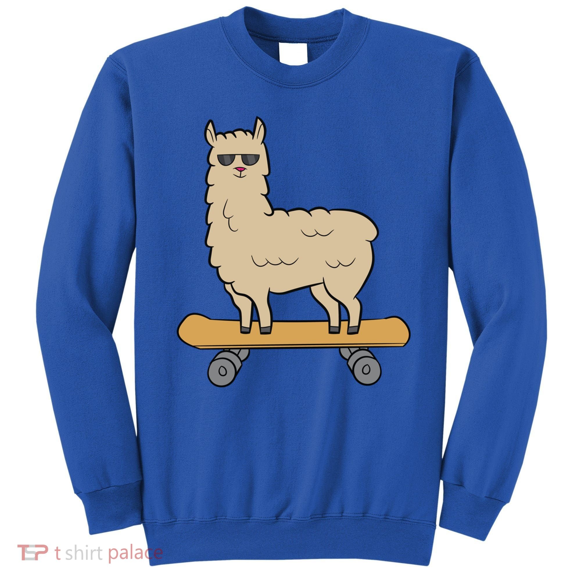 Skateboarding Llama Alpaca Skateboard Llama Gift Sweatshirt