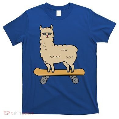 Skateboarding Llama Alpaca Skateboard Llama Gift T-Shirt