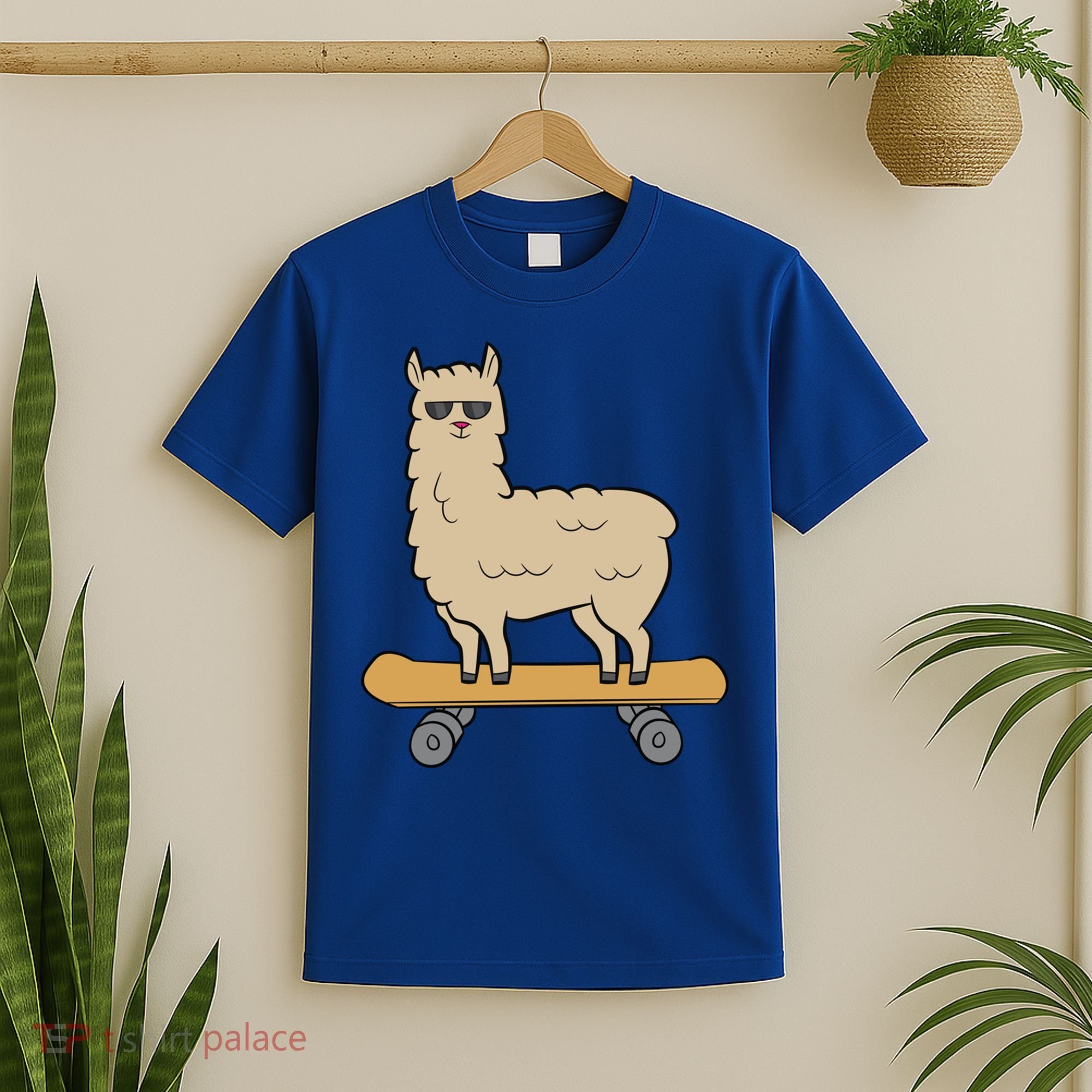 Skateboarding Llama Alpaca Skateboard Llama Gift T-Shirt