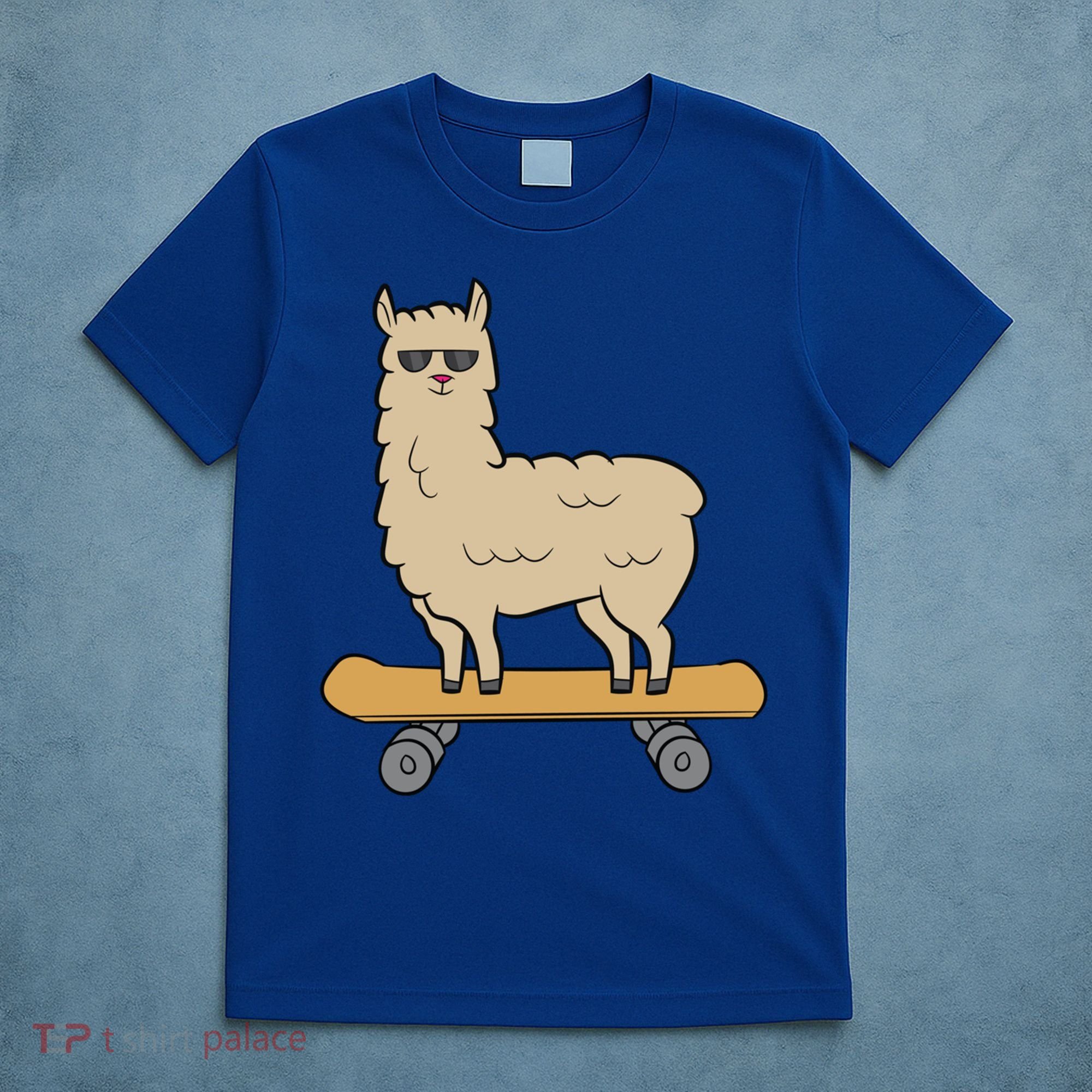 Skateboarding Llama Alpaca Skateboard Llama Gift T-Shirt