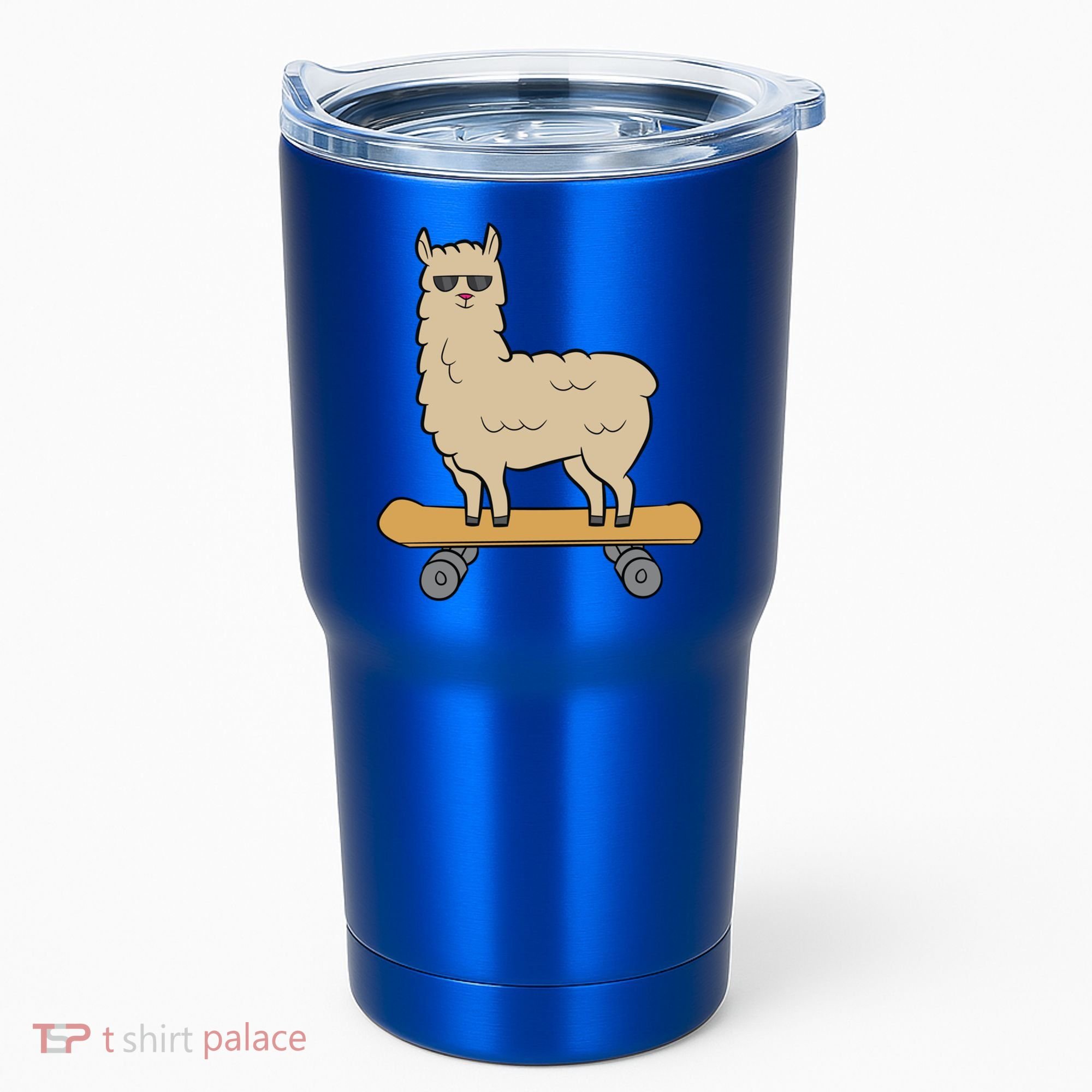 Skateboarding Llama Alpaca Skateboard Llama Gift Tumbler
