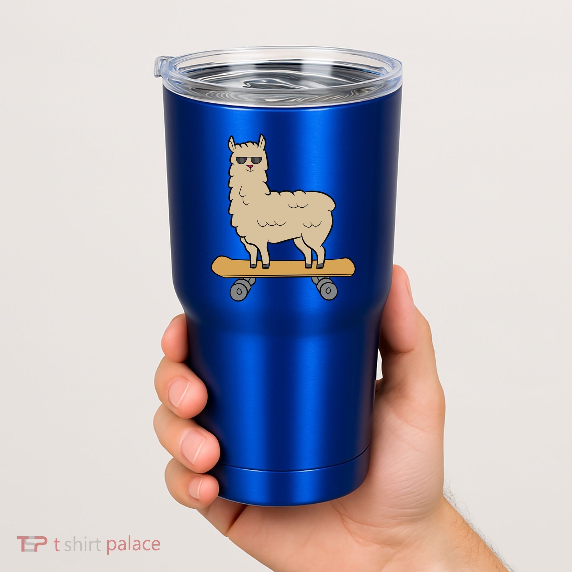 Skateboarding Llama Alpaca Skateboard Llama Gift Tumbler