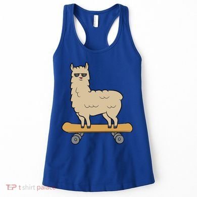 Skateboarding Llama Alpaca Skateboard Llama Gift Women's Tank Top