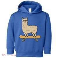 Skateboarding Llama Alpaca Skateboard Llama Gift Toddler Hoodie thumb 0