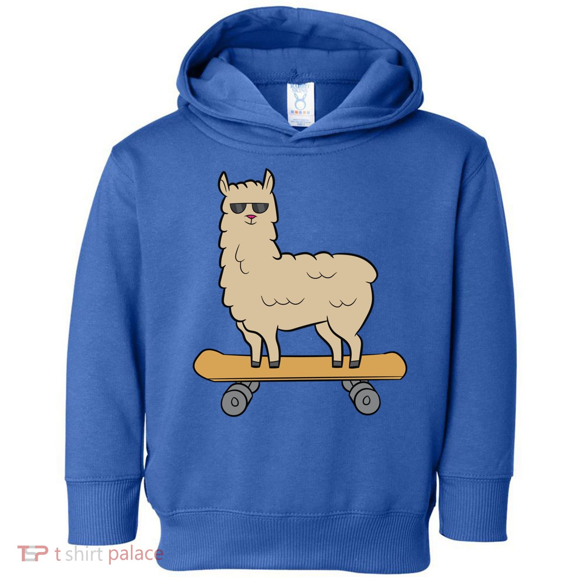 Skateboarding Llama Alpaca Skateboard Llama Gift Toddler Hoodie