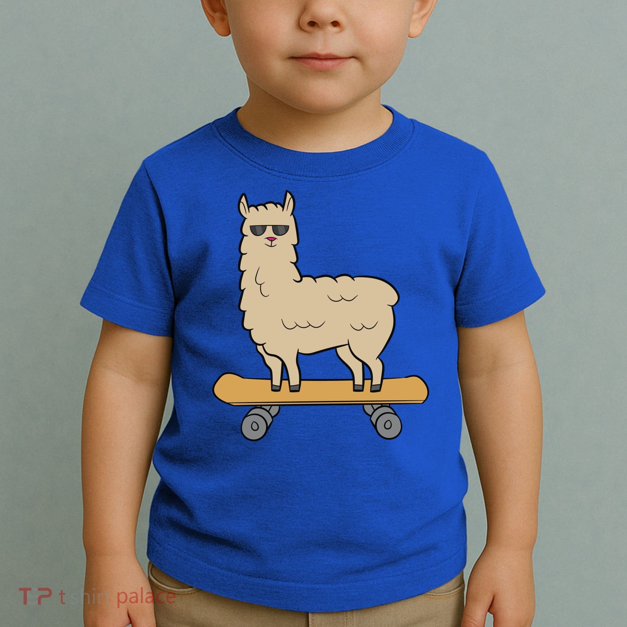Skateboarding Llama Alpaca Skateboard Llama Gift Toddler T-Shirt