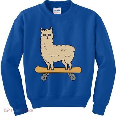 Skateboarding Llama Alpaca Skateboard Llama Gift Kids Sweatshirt