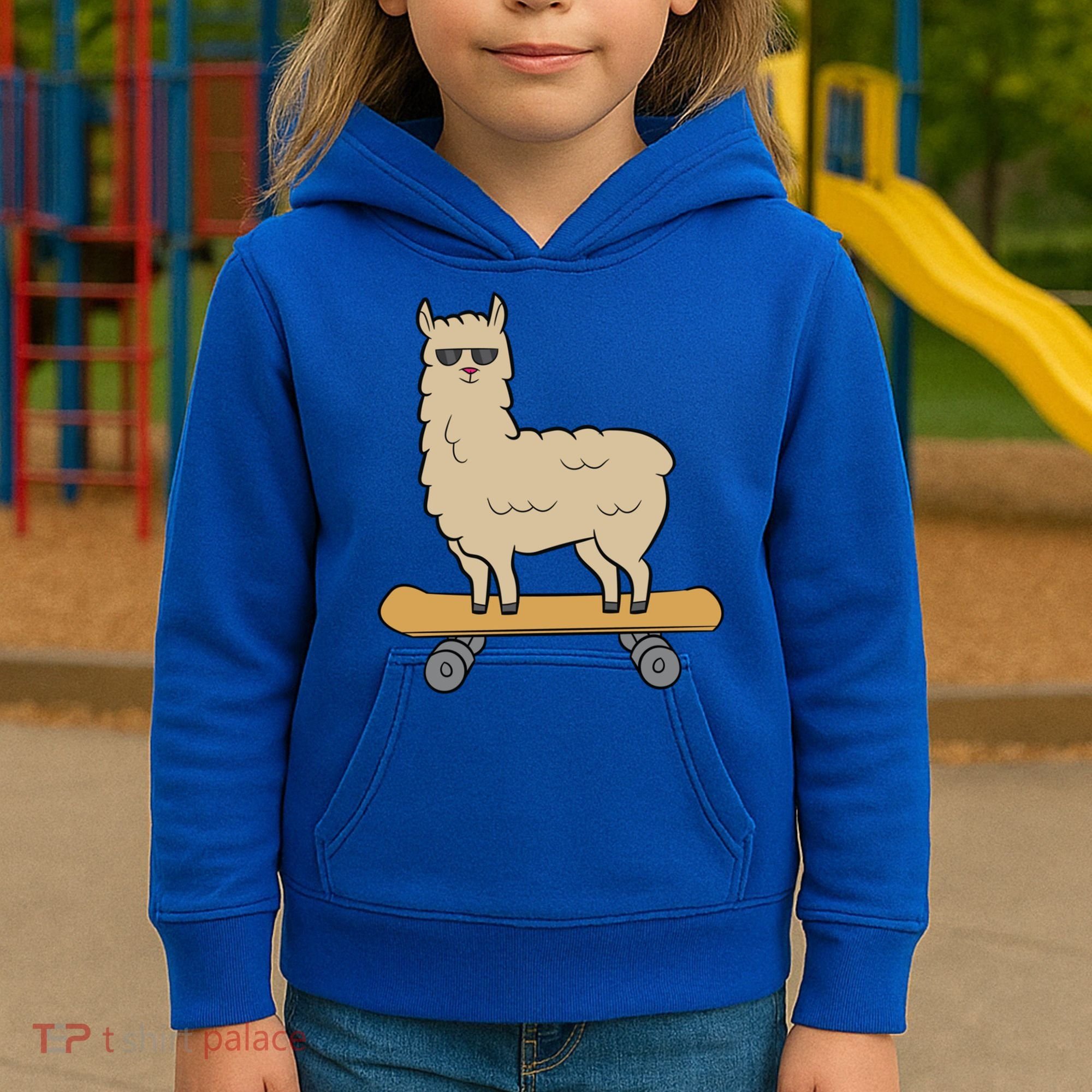 Skateboarding Llama Alpaca Skateboard Llama Gift Kids Hoodie