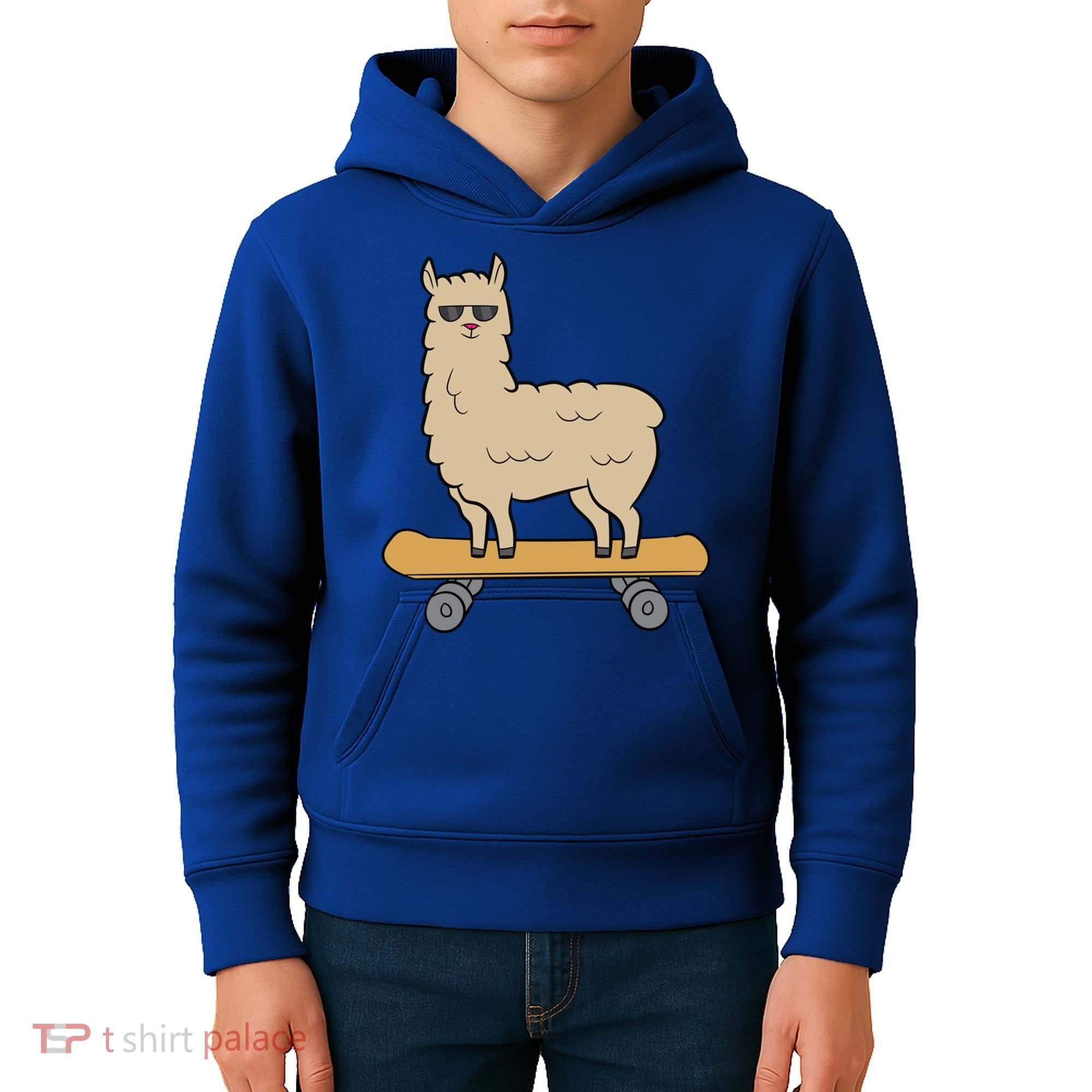 Skateboarding Llama Alpaca Skateboard Llama Gift Kids Hoodie