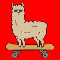 Skateboarding Llama Alpaca Skateboard Llama Gift Santa Hat thumb 1
