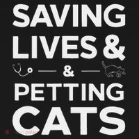 Saving Lives And Petting Cats Funny Medical Staff Doctor Women's Hoodie thumb 2