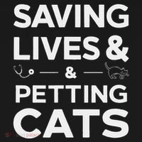 Saving Lives And Petting Cats Funny Medical Staff Doctor Tote Bag thumb 4