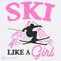 Ski Like A Girl Gift For Skiers Skiing Lover T-Shirt thumb 7
