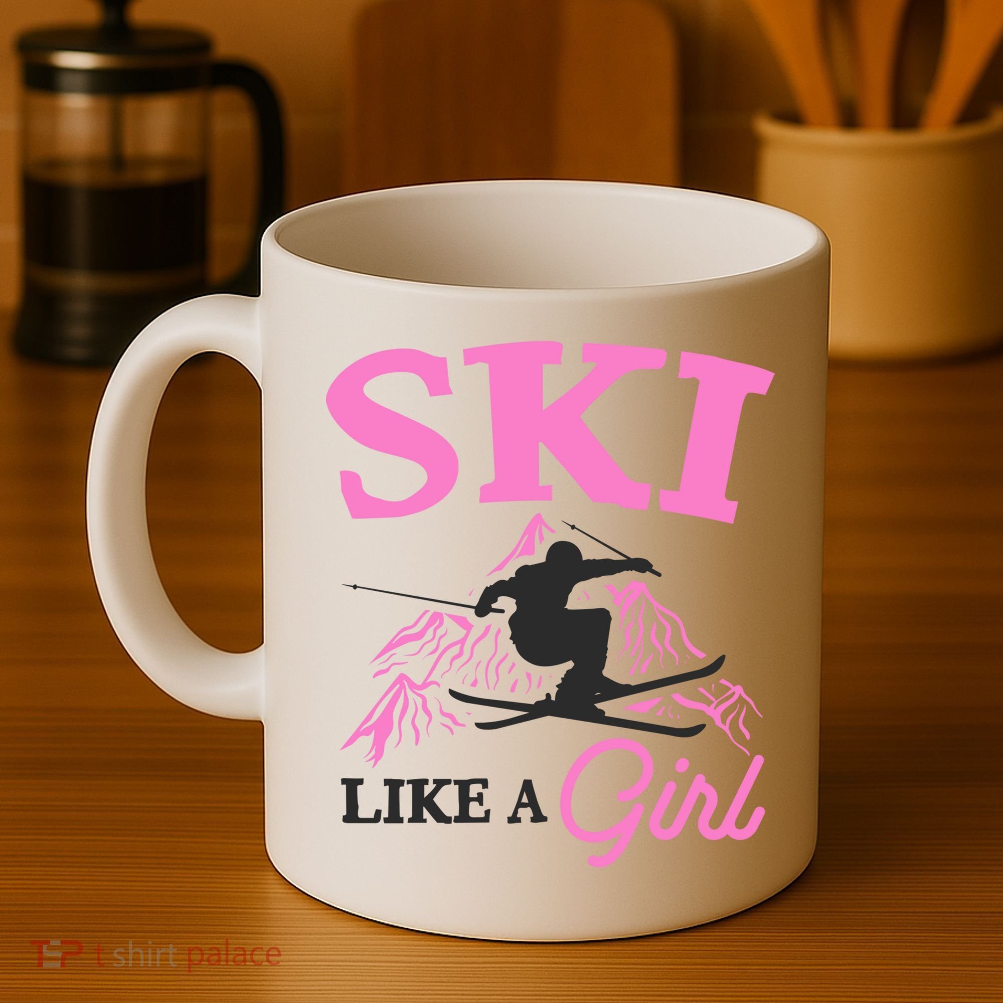 Ski Like A Girl Gift For Skiers Skiing Lover Coffee Mug