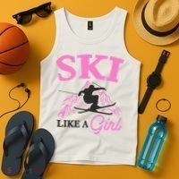 Ski Like A Girl Gift For Skiers Skiing Lover Tank Top thumb 4