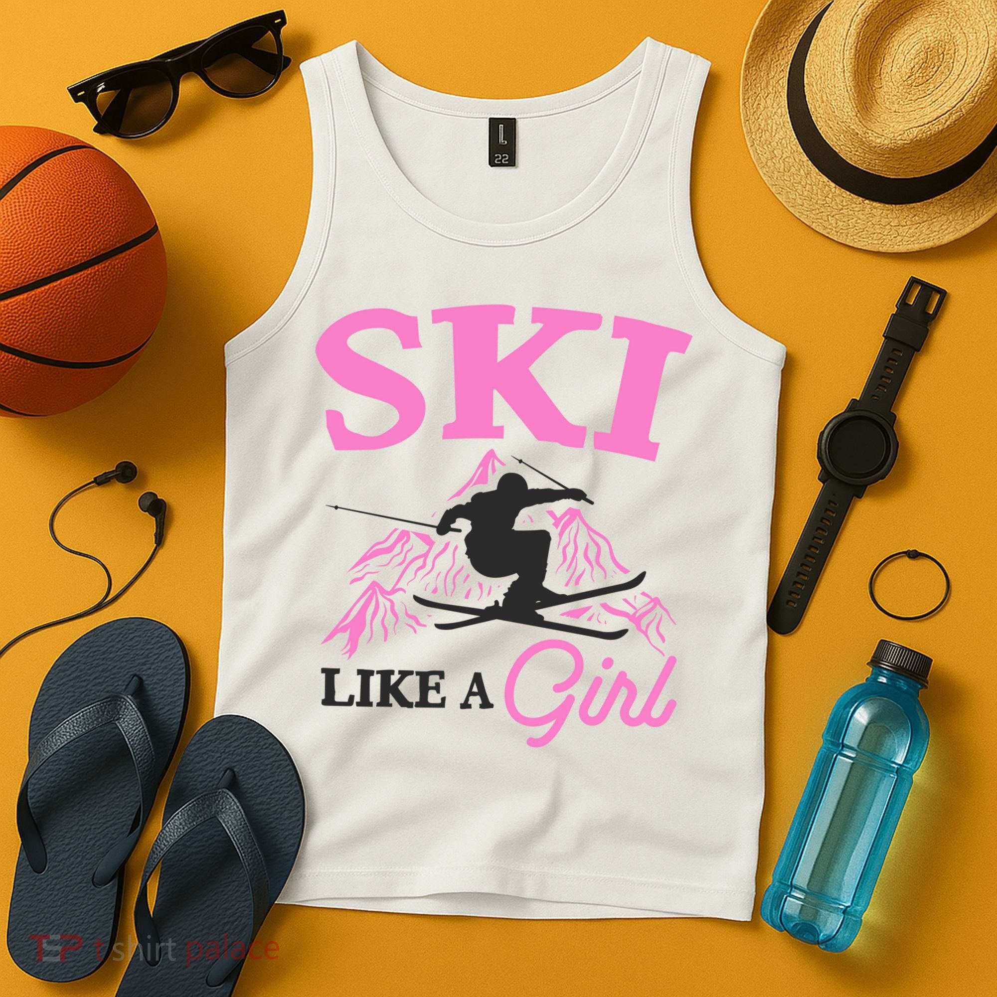 Ski Like A Girl Gift For Skiers Skiing Lover Tank Top