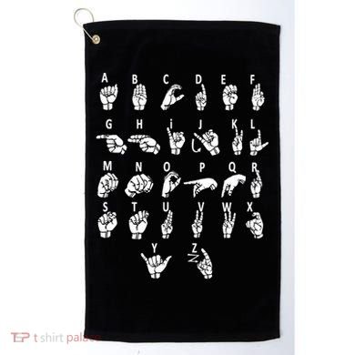 Sign Language Alphabet For ASL Interpreter Deaf Teacher Stud Golf Towel