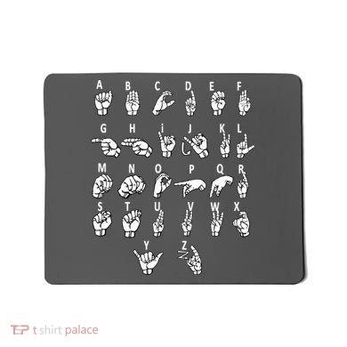 Sign Language Alphabet For ASL Interpreter Deaf Teacher Stud Mousepad
