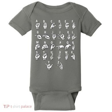 Sign Language Alphabet For ASL Interpreter Deaf Teacher Stud Baby Bodysuit