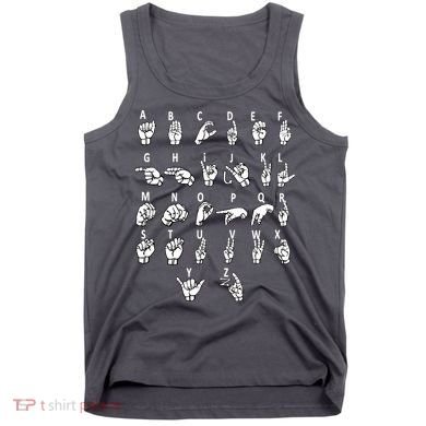 Sign Language Alphabet For ASL Interpreter Deaf Teacher Stud Tank Top