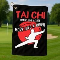 Stand Like a Tree Move Like a River Tai Chi Golf Towel thumb 1