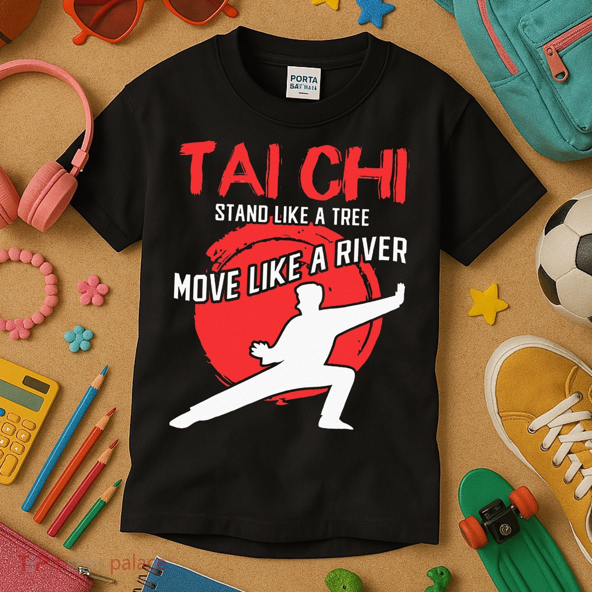 Stand Like a Tree Move Like a River Tai Chi Kids T-Shirt