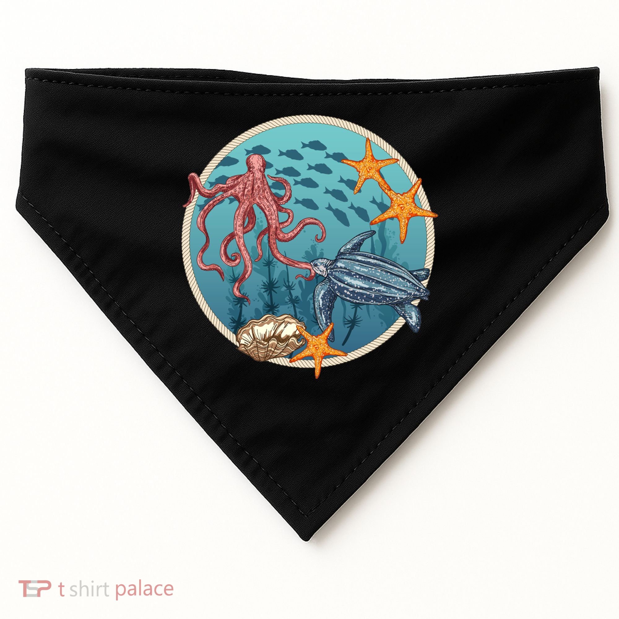 Sea Life Aquarium Cool Marine USA-Made Doggie Bandana