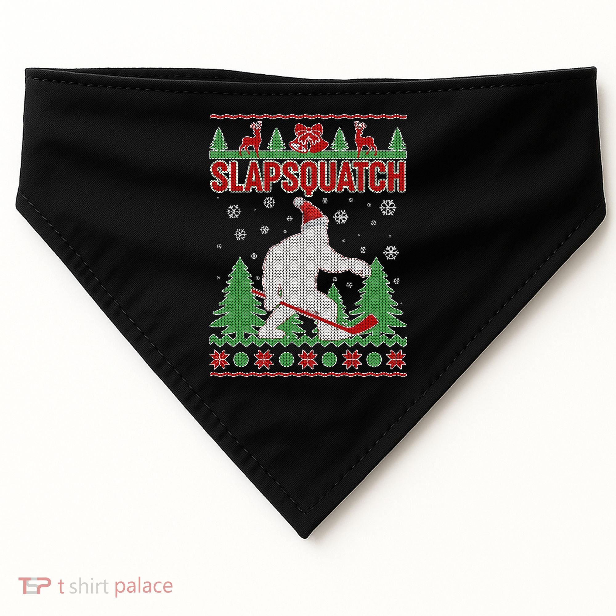Slapsquatch Ugly Christmas Sweater Bigfoot USA-Made Doggie Bandana