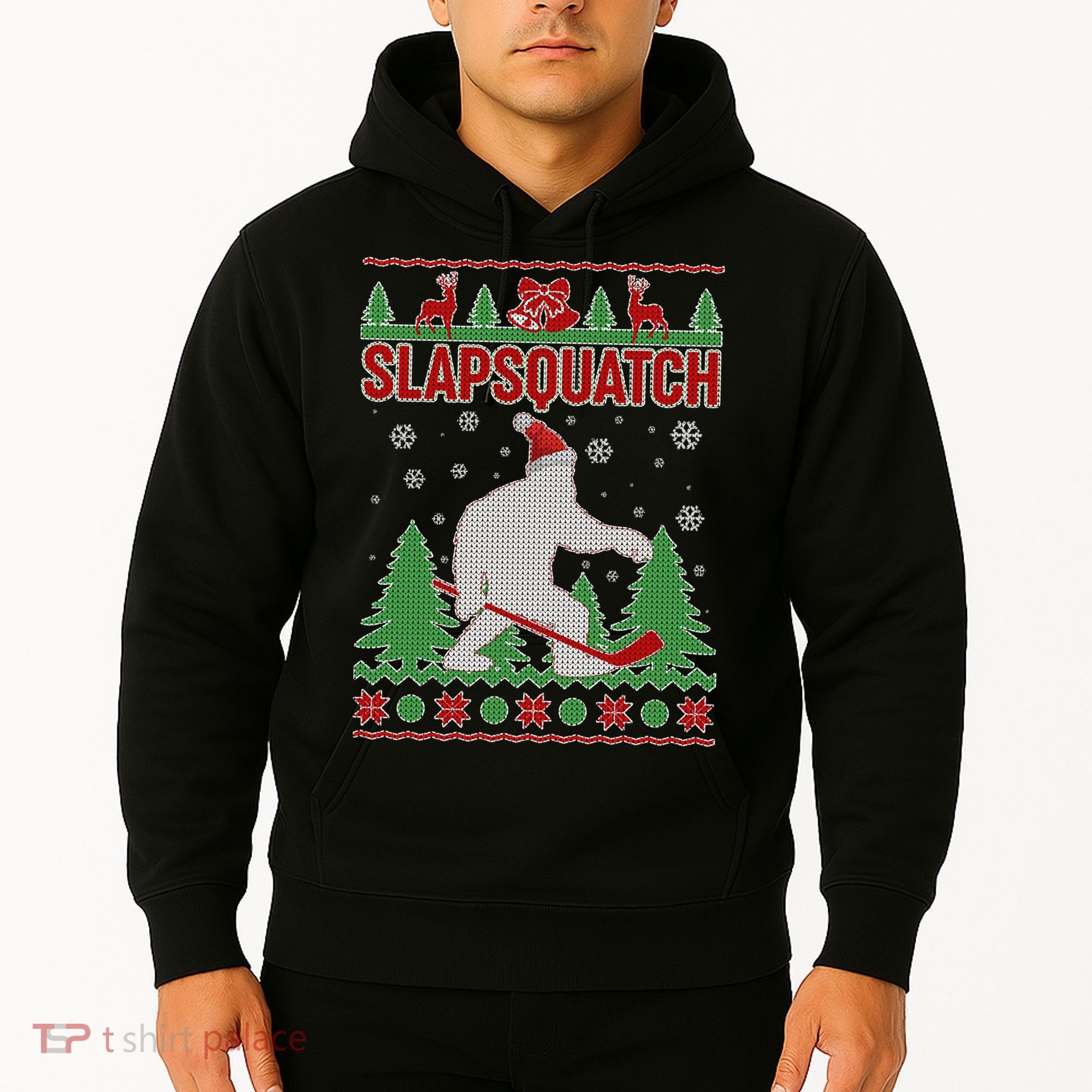 Slapsquatch Ugly Christmas Sweater Bigfoot Hoodie